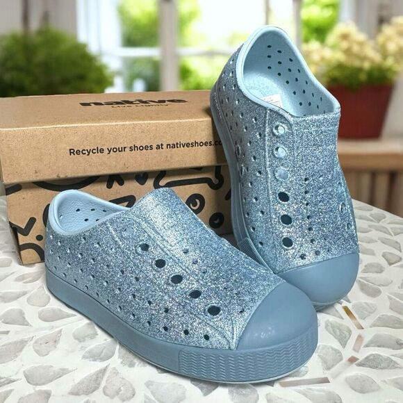 Native Jefferson Bling Glitter Slip-On Sneaker Water & Play  Shoes Toddler Baby - Picture 2 of 8